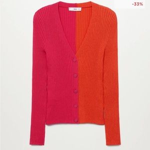 MANGO pink and orange cardigan